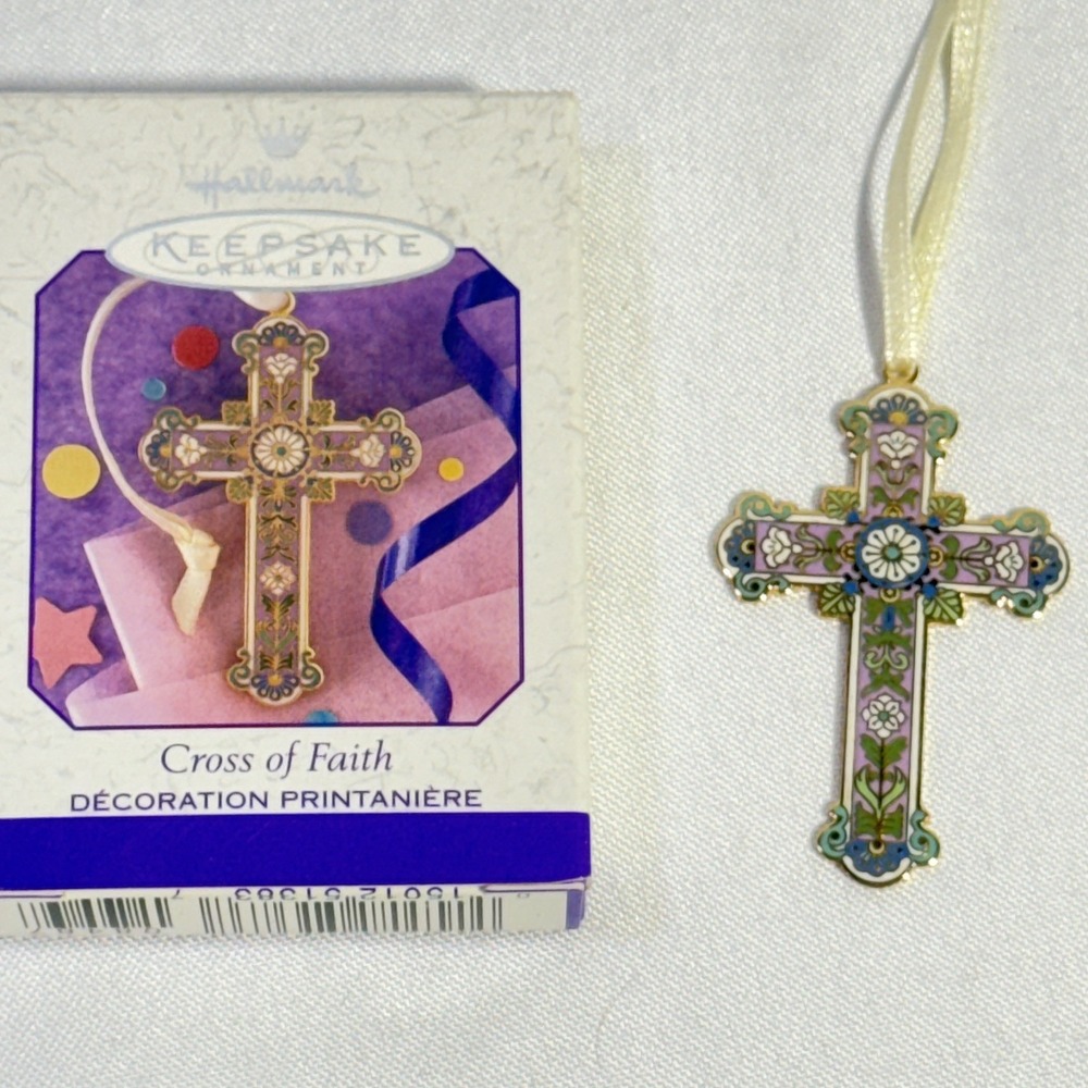 Hallmark Keepsake ~ 1999 Cross of Faith Metal Ornament Excellent‎ Condition